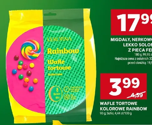 Wafle tortowe kolorowe Rainbow promocja w Stokrotka