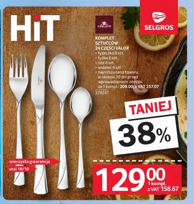Komplet sztućców 24 części Gerlach Valor promocja w Selgros