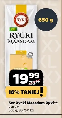 Ser Rycki Maasdam w plastrach Ryki promocja w Netto