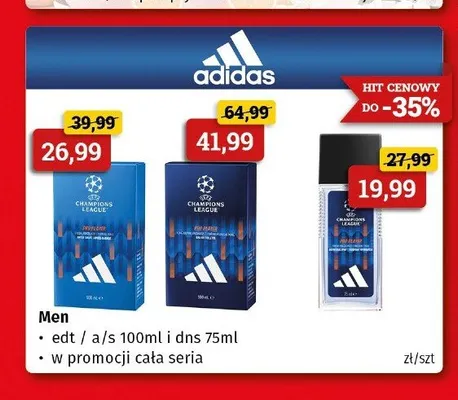 Woda toaletowa męska Adidas promocja w Drogeria Kosmyk
