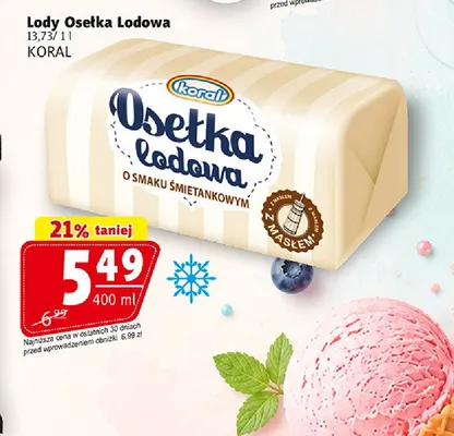 Lody Osełka Lodowa o smaku śmietankowym promocja w Prim Market