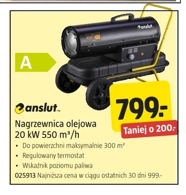 Nagrzewnica olejowa Anslut promocja w Jula