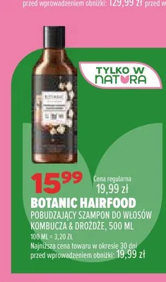 Pobudzający szampon do włosów kombucza & drożdże Botanic Hairfood promocja w Drogerie Natura