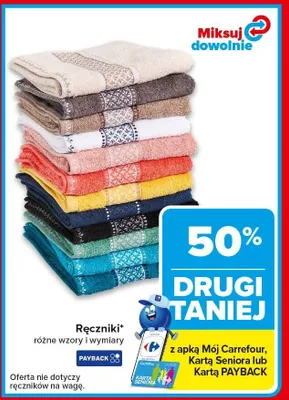 Ręczniki różne wzory i wymiary promocja w Carrefour