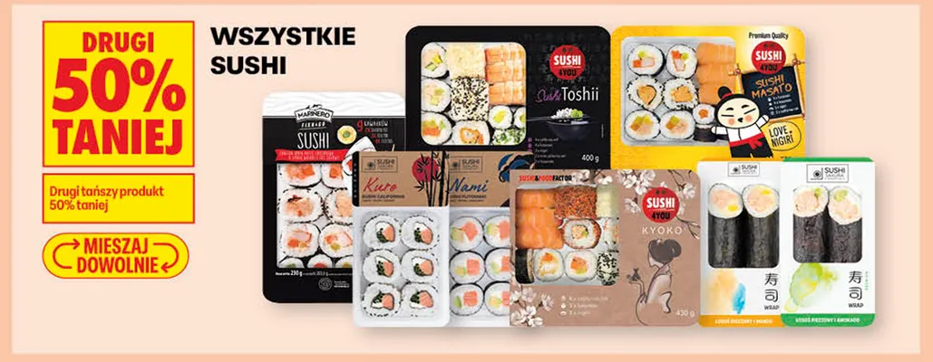 Sushi wrap łosoś pieczony i mango Sushi Sakura promocja w Biedronka