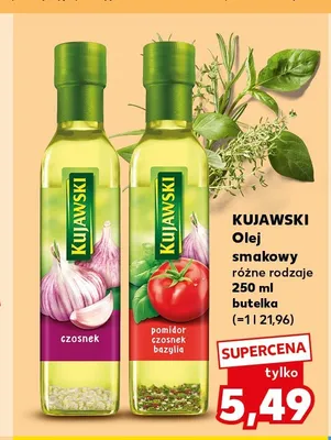 Olej rzepakowy smakowy czosnek Kujawski promocja w Kaufland