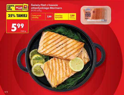 Świeży filet z łososia atlantyckiego Marinero promocja w Biedronka