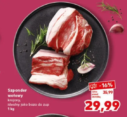 Szponder wołowy krojony, idealny jako baza do zup promocja w Kaufland