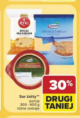 Ser żółty Mozzarella Mlekpol promocja w Carrefour