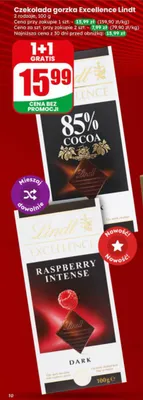 Czekolada gorzka Lindt Excellence 85% Cocoa promocja w Dino