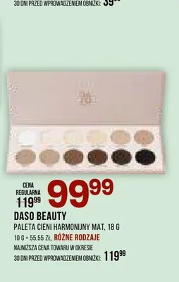 Paleta cieni harmonijny mat Daso Beauty promocja w Drogerie Natura
