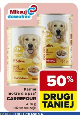Karma mokra dla psa CARREFOUR wołowina promocja w Carrefour Market