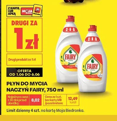 Płyn do mycia naczyń Fairy promocja w Biedronka