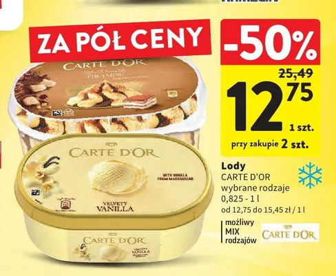 Lody Carte D'Or Velvety Vanilla promocja w Intermarche