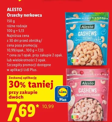 Orzechy nerkowca Alesto Cranberry & Yoghurt promocja w Lidl