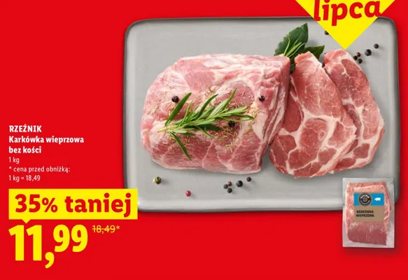 Karkówka wieprzowa bez kości Rzeźnik promocja w Lidl