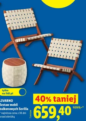 Zestaw mebli balkonowych LIVARNO Sevilla promocja w Lidl