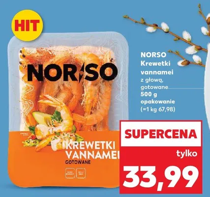 Krewetki vannamei z głową, gotowane promocja w Kaufland