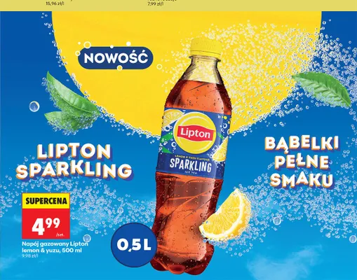 Napój gazowany Lipton lemon & yuzu promocja w Biedronka