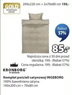 Komplet pościeli satynowej INGEBORG promocja w Jysk