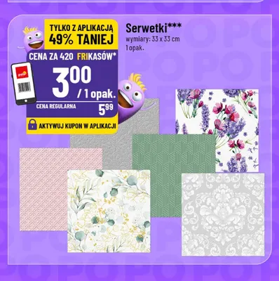 Serwetki 33x33 cm promocja w POLOmarket