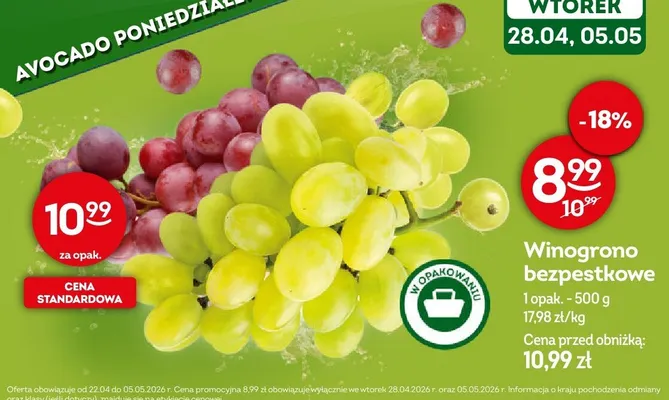 Winogrono bezpestkowe 1opak. promocja w Żabka