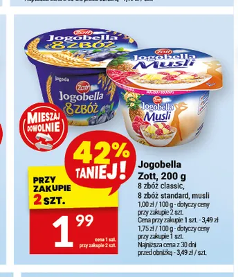 Jogurt Jogobella Musli Zott promocja w Twój Market
