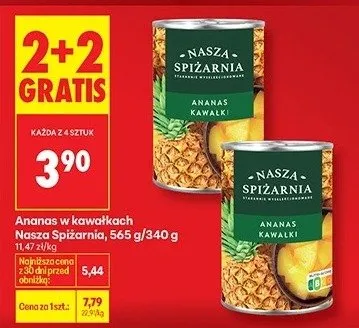 Ananas w kawałkach Nasza Spizarnia promocja w Biedronka