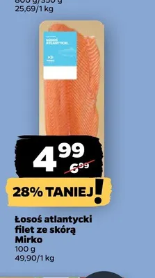 Łosoś atlantycki filet ze skórą Mirko promocja w Netto