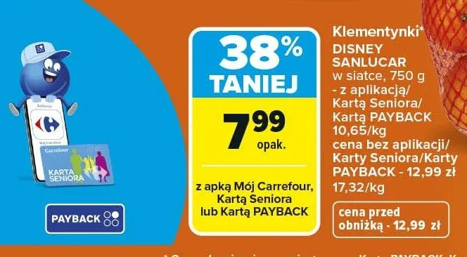 Klementynki w siatce promocja w Carrefour