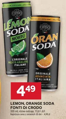 Soda Orange Fonti di Crodo promocja w Stokrotka