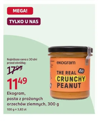 Pasta z prażonych orzechów ziemnych Ekogram promocja w Rossmann