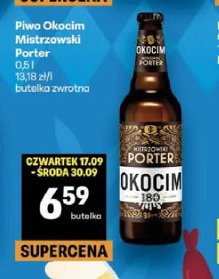 Piwo Okocim Mistrzowski Porter promocja w Delikatesy Centrum