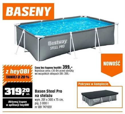 Basen Steel Pro na stelażu wym. 201x300x75cm promocja w OBI