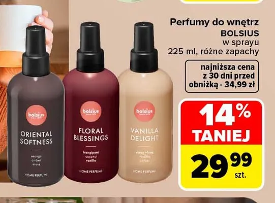 Perfumy do wnętrz Bolsius w sprayu Vanilla Delight promocja w Carrefour