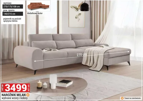 Narożnik Milan promocja w Merkury Market