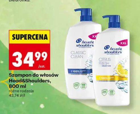 Szampon do włosów Head & Shoulders Citrus Fresh promocja w Biedronka