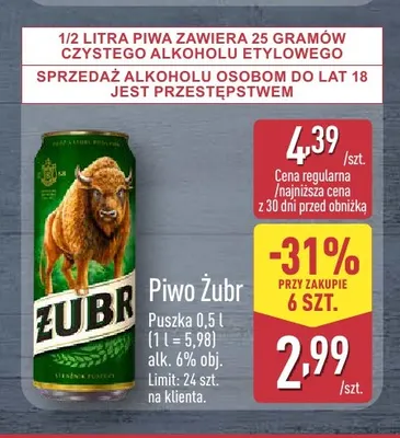 Piwo Żubr promocja w Aldi