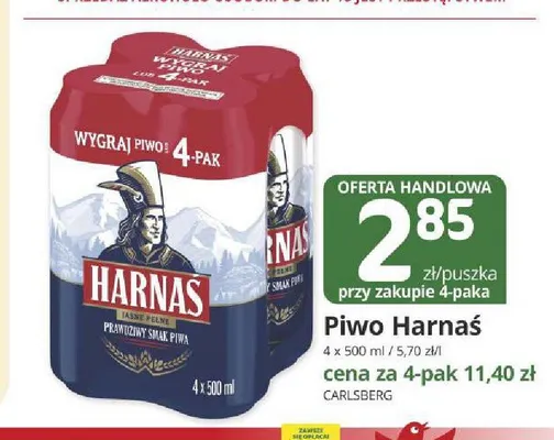 Piwo Harnaś jasne pełne 4-pak promocja w Marketvita