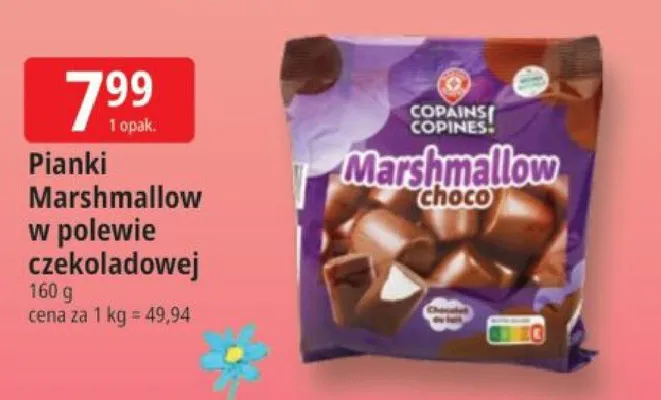 Pianki Marshmallow w polewie czekoladowej Copains Copines promocja w Leclerc