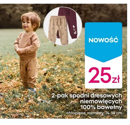 2-pak spodni dresowych niemowlęcych 100% bawełny chłopięce promocja w Pepco