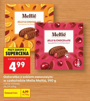 Galaretka z sokiem owocowym w czekoladzie Mella Meltié promocja w Biedronka