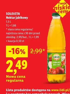 Nektar jabłkowy Solevita promocja w Lidl