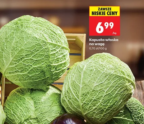 Kapusta włoska na wagę promocja w Biedronka