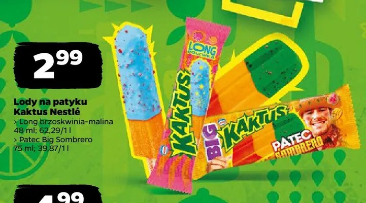 Lody na patyku Kaktus Nestlé Patec Big Sombrero promocja w Netto