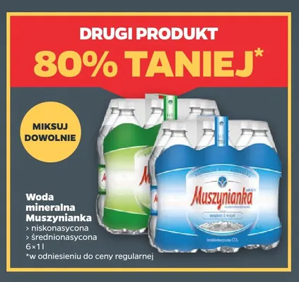 Woda mineralna gazowana Muszynianka średnionasycona 6-pak 1 l promocja w Netto