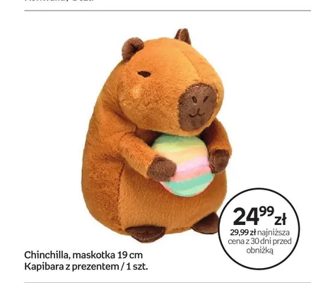 Maskotka Chinchilla Kapibara z prezentem 19 cm promocja w Empik