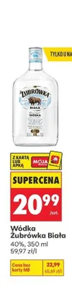 Wódka Żubrówka Biała 40% promocja w Biedronka