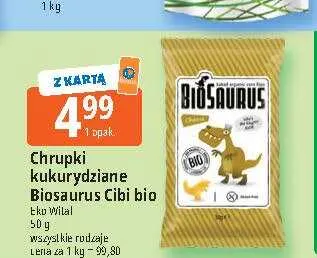 Chrupki kukurydziane Biosaurus Cibi bio promocja w Leclerc