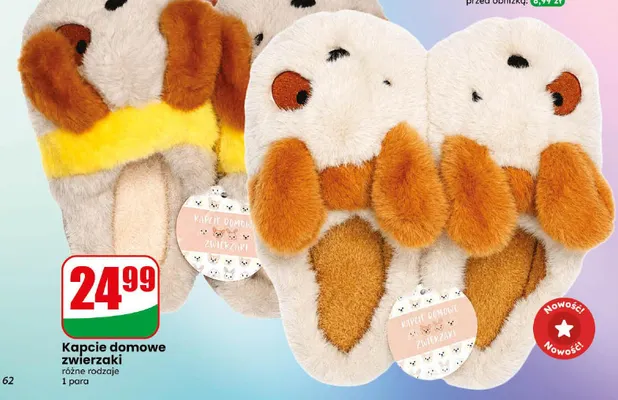 Kapcie domowe zwierzaki promocja w Dino